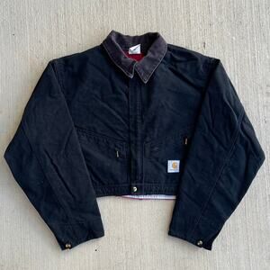 Carhartt black cropped Detroit style work wear jacket